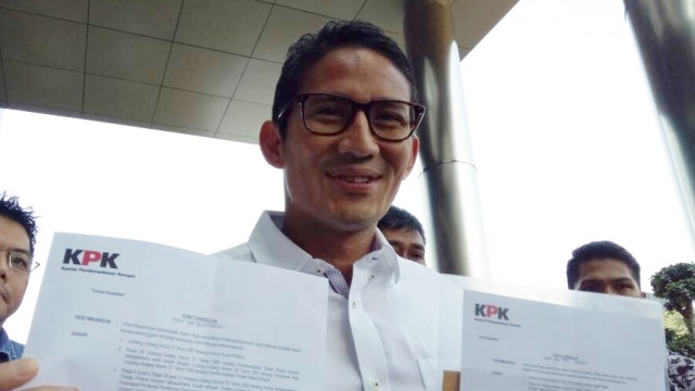 Sandiaga Uno di KPK (Foto: Aprilandika Pratama/kumparan)