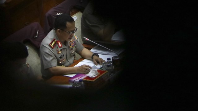 Polri rapat kerja bersama Komisi III DPR RI (Foto: Fanny Kusumawardhani/kumparan)