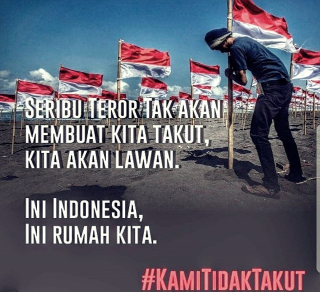 Ungkapan melawan Teror, NKRI Tidak Takut (Foto: Instagram @polisi_poldajatim)