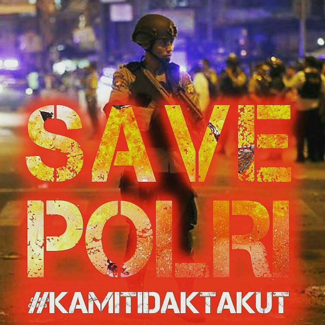 Polri Tak Takut Melawan Teror. (Foto: Instagram @polresbandung)