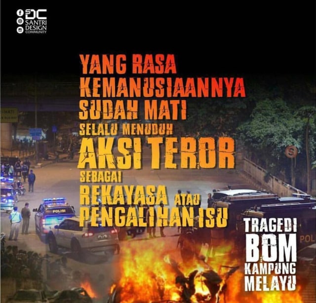 Ungkapan Tragedi Bom Kampung Melayu (Foto: Instagram @adiktadito)