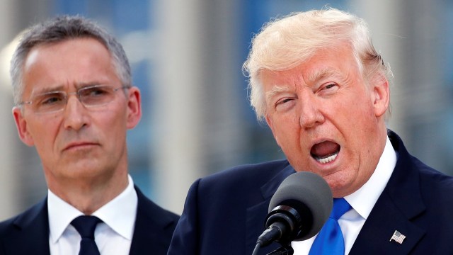 Presiden Donald Trump di NATO (Foto: REUTERS/Jonathan Ernst)