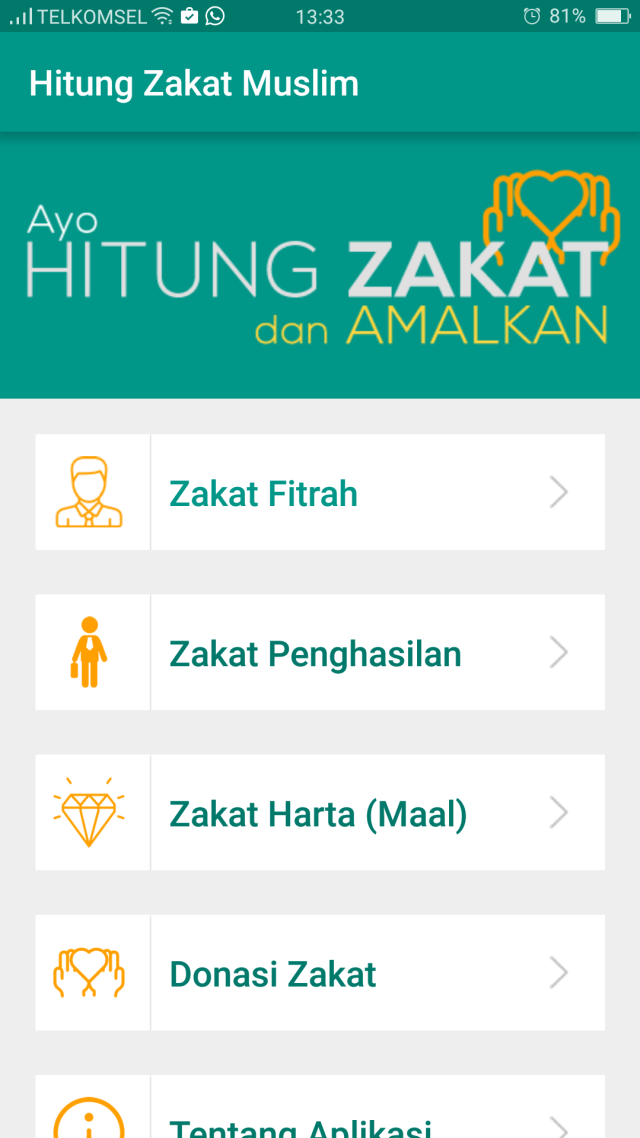 Aplikasi Hitung Zakat Muslim. (Foto: Hitung Zakat Muslim)