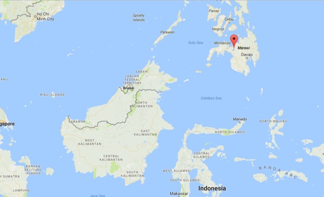 Peta Marawi & perbatasan Filipina-Indonesia (Foto: Google Maps)