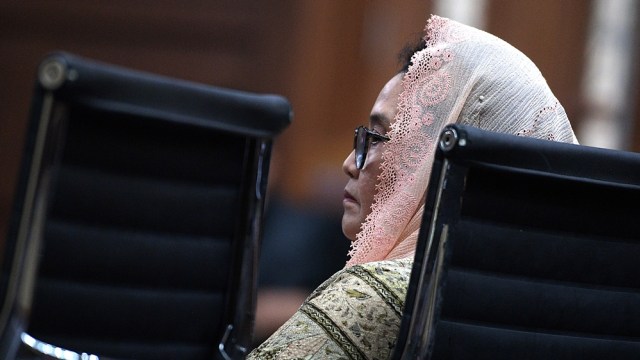 Terdakwa korupsi alat kesehatan, Siti Fadilah (Foto: ANTARA FOTO/Sigid Kurniawan)