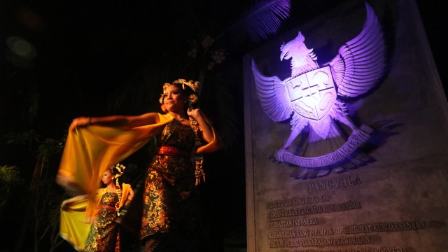 Hari Pancasila di Kediri (Foto: ANTARA FOTO/Prasetia Fauzani)