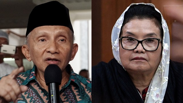 Amien Rais dan Siti Fadilah Supari (Foto: Aditia Noviansyah/kumparan-Sigid Kurniawan/Antara)