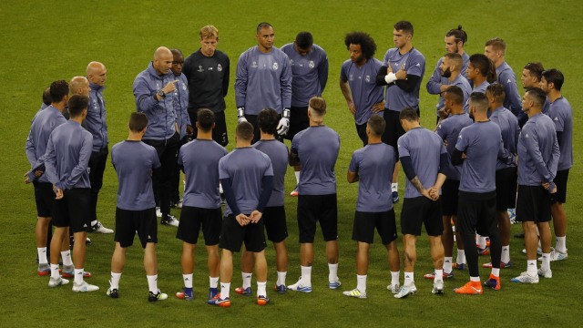 Sesi latihan Real Madrid di Cardiff. (Foto: REUTERS/Phil Noble Livepic)