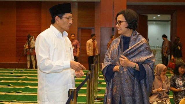 Sri Mulyani buka puasa bersama Imam Besar Istiqlal (Foto: Dok. Facebook Sri Mulyani)