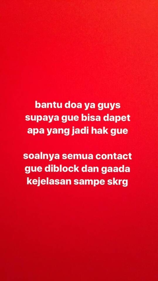 Curhatan Awkarin soal Takis Entertainment bubar (Foto: Instagram Story @awkarin)