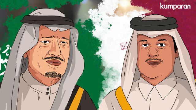 Ilustrasi Arab Saudi vs Qatar (Foto: Muhammad F. Nu'man/kumparan)