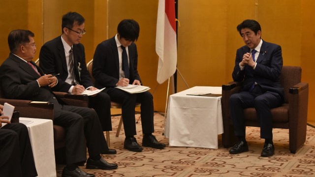JK dalam pertemuan bilateral Indonesia-Jepang (Foto: Antara/Akbar Nugroho Gumay)
