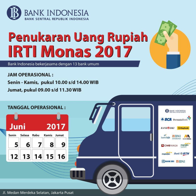 Penukaran uang rupiah IRTI Monas 2017. (Foto: Instagram @bank_indonesia)