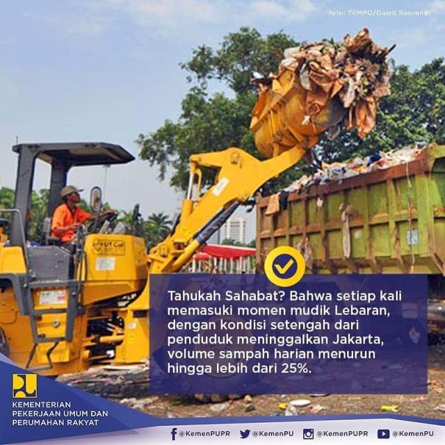 Info mudik. (Foto: Dok. Kementerian PUPR)