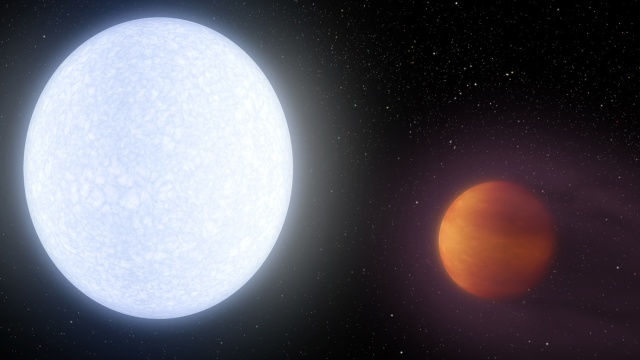 Ilutstrasi bintang KELT-9 dan exoplanet KELT-9b. (Foto: jpl.nasa.gov)
