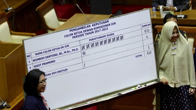 Wimboh Santoso memenangkan voting Ketua OJK (Foto: Fanny Kusumawardhani/kumparan)