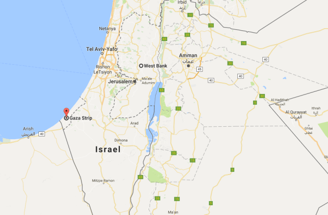 Peta Jalur Gaza dan Tepi Barat Palestina. Foto: Google Maps