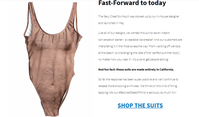 Hairy Swimsuit yang fenomenal (Foto: belovedshirts.com)