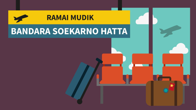 Infografis Ramai Mudik Bandara Soekarno Hatta