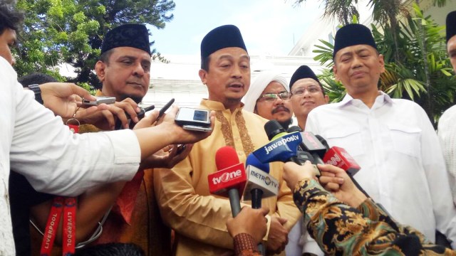 GNPF MUI usai menemui Jokowi di Istana. (Foto: Nicha Muslimawati/kumparan)