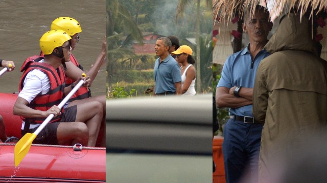 Gaya liburan Obama di Bali. (Foto: AP Photo dan Antara)