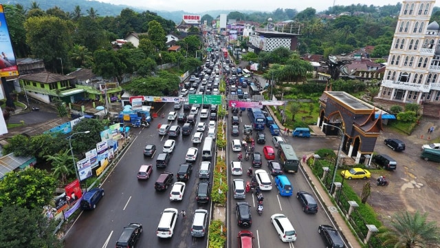 Kondisi jalur Puncak (Foto: Dok. Polres Bogor)