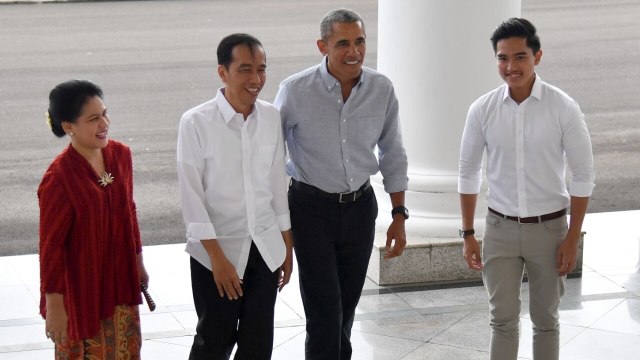 Obama disambut keluarga Jokowi (Foto: Dok. Laily Rachev - Biro Pers Setpres)