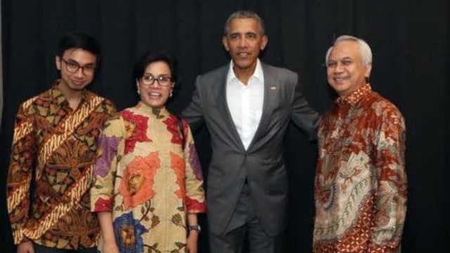 Sri Mulyani bersama Obama (Foto: Facebook/Sri Mulyani Indrawati )