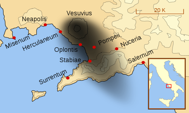Kota Pompeii di kaki Gunung Vesuvius. (Foto: Wikipedia)