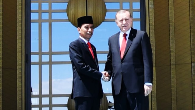 Presiden Jokowi diterima Presiden Erdogan. (Foto: Laily Rachev - Biro Pers Setpres)