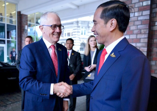 Jokowi dan Malcolm Turnbull. (Foto: Dok. Intan - Biro Pers Setpres)