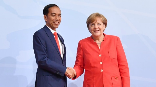 Jokowi dan Angela Merkel di KTT G20. (Foto:  Laily Rachev - Biro Pers Setpres)