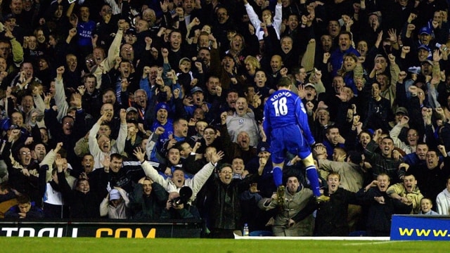 Rooney merayakan gol untuk Everton. (Foto: Twitter/Everton)