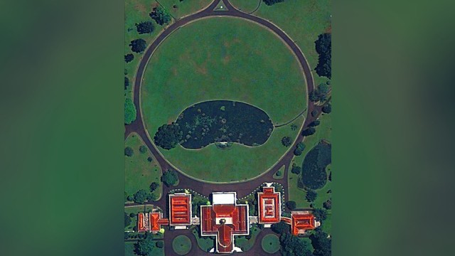 Foto satelit Istana Bogor  (Foto: Twitter/@Sutopo_BNPB)