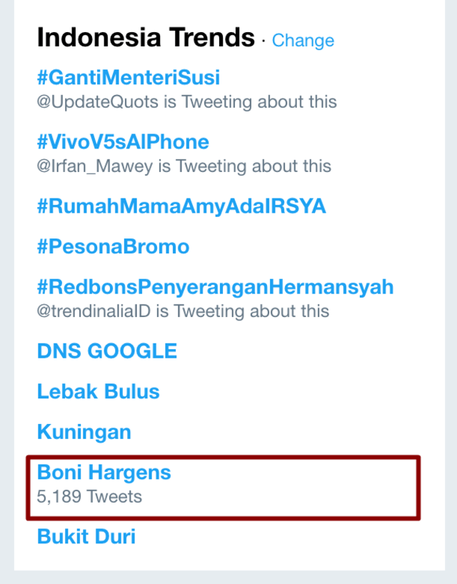 Boni Hargens di Trending Topic Twitter (Foto: Twitter)