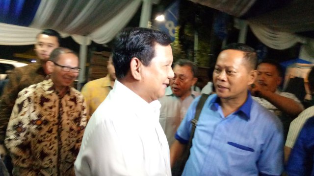 Prabowo Subianto di DPP PAN (Foto: Amanaturrosyidah/kumparan)