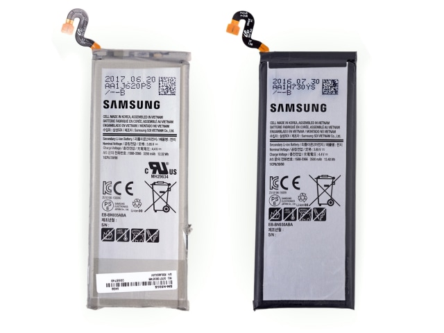 Baterai Samsung Galaxy Note Fan Editon dan Note 7. (Foto: iFixit)