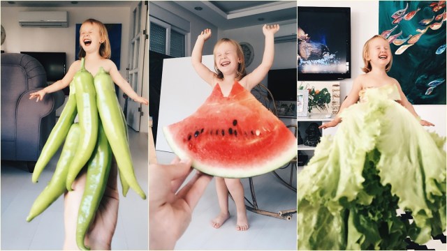 Ilusi buah dan sayur sebagai gaun (Foto: Instagram/seasunstefani)