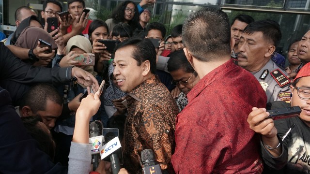 Setya Novanto usai menjalani pemeriksaan di KPK (Foto: Aditia Noviansyah/kumparan)