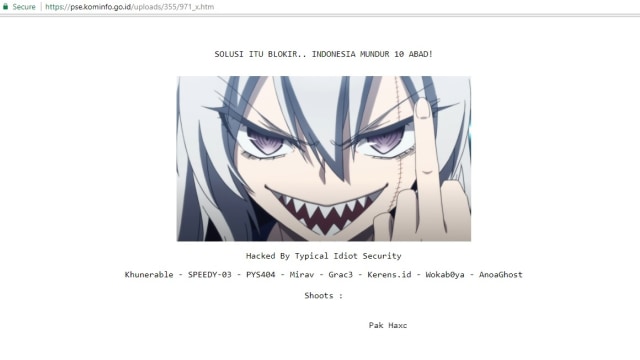 Subdomain situs web Kemkominfo diretas. (Foto: Kominfo.go.id)