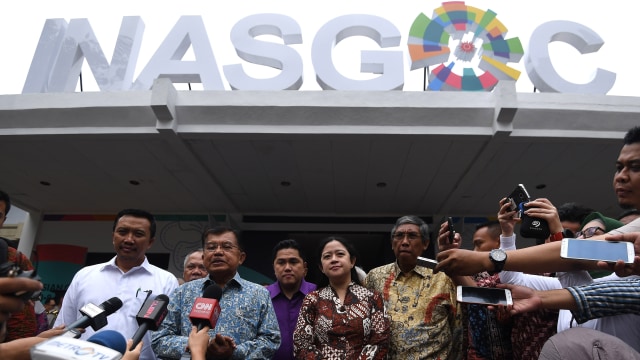 Konpres JK dan para menteri terkait AG 2018.  (Foto: ANTARA/Sigid Kurniawan)