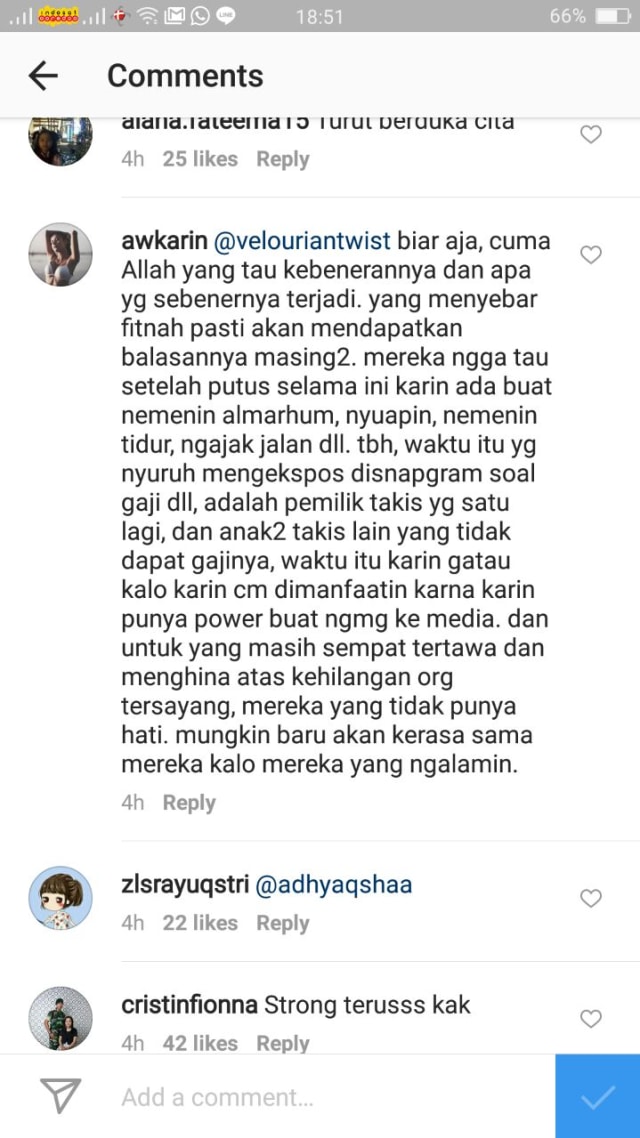 Awkarin buka suara tentang Oka. (Foto: Instagram/@awkarin)