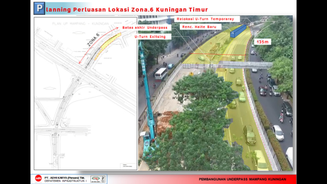 Zona underpass Kuningan-Mampang yang dibor (Foto: dok AKPB Budiyanto)