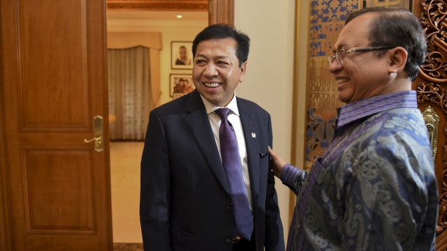 Setya Novanto bersama Priyo Budi Santoso (Foto: Antara/Hafidz Mubarak)