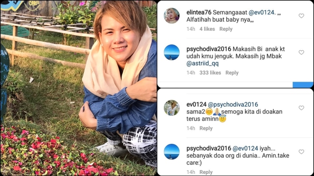 Komentar Aming untuk Evelyn di makam anak mereka (Foto: Instagram/@ev0124)