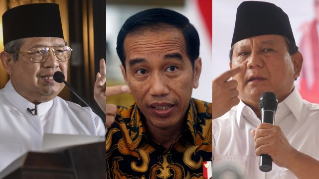 SBY, Jokowi, dan Prabowo. (Foto: Aditia Noviansyah/kumparan, Antara/Hafidz Mubarak A, dan Reuters/Beawiharta)