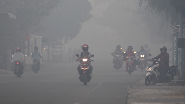 Kabut Asap di Aceh Barat (Foto: ANTARA/Syifa Yulinnas)