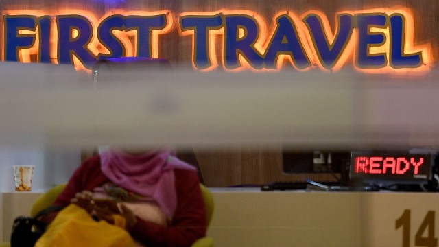 Kantor First Travel. (Foto: Antara/Sigid Kurniawan)