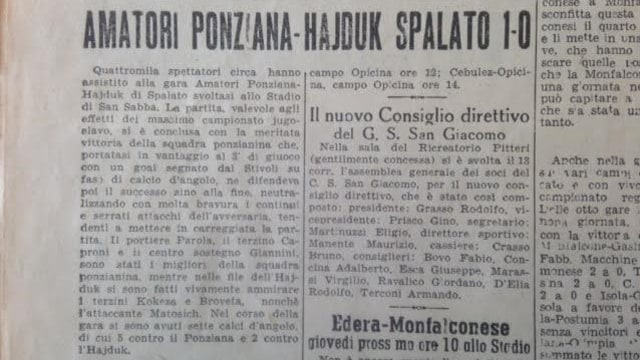 Berita surat kabar tentang Amatori Ponziana. (Foto: Twitter/Tony Face)