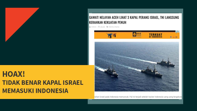 HOAX! Kapal Israel memasuki perairan Indonesia (Foto: Istimewa)